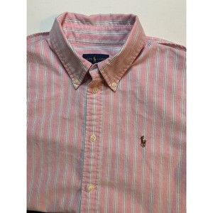 Polo Ralph Lauren Shirt Men's Large Adult Casual Pink Button Up Long Sleeves